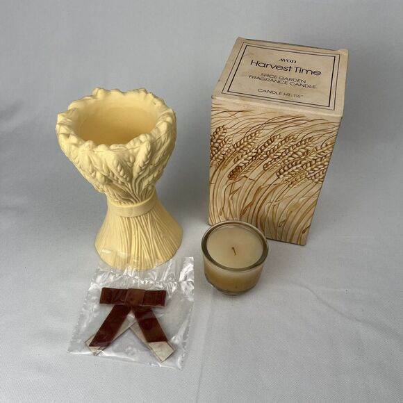 Vintage AVON Harvest Time‎ Candle Thanksgiving Fall 1980s Spice Garden Fragrance - Picture 1 of 5